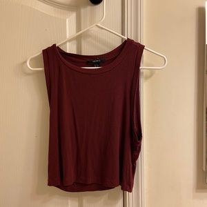 Wine Sleeveless Crop Top